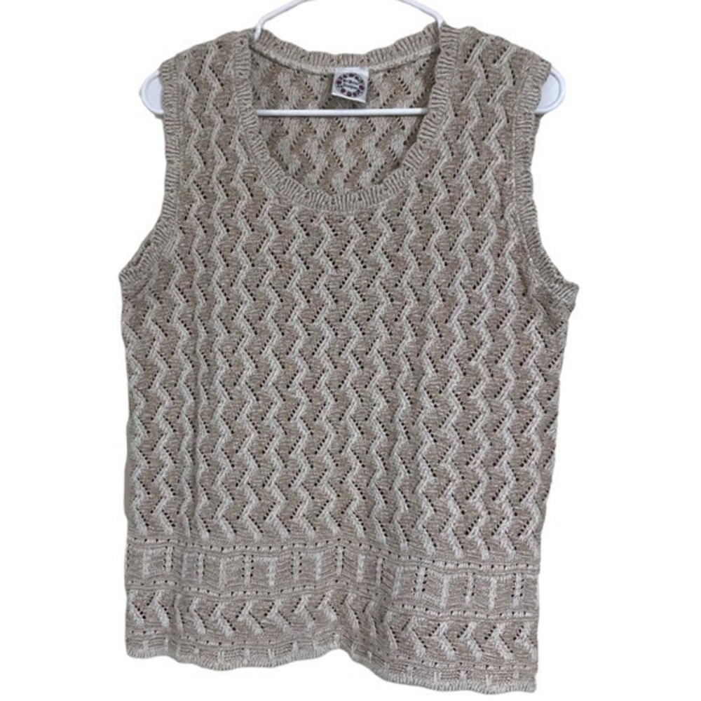 Vintage Retro St Peter Trachten Tan‎ Knit Sweater Vest Women’s Large